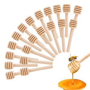 20 pcs honey sticks mini honey dipper, 3inch wooden honey comb honey dispenser for honey jar dispense drizzle honey, wedding party, gender reveal party supplies