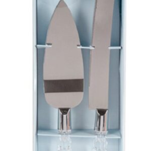 Darice 35745, Knife and Server Set, Faux Crystal