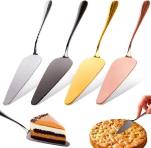 spatula pizza server, 4 pcs pie server, tainless steel pie spatula, multi-function pizza spatula, cake server spatula for celebration party wedding home or more (four colors)