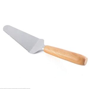 MBBITL 5 x Cake Server Pie Holder Large Triangular Spatula Beech Wood Handle Serrated Edge