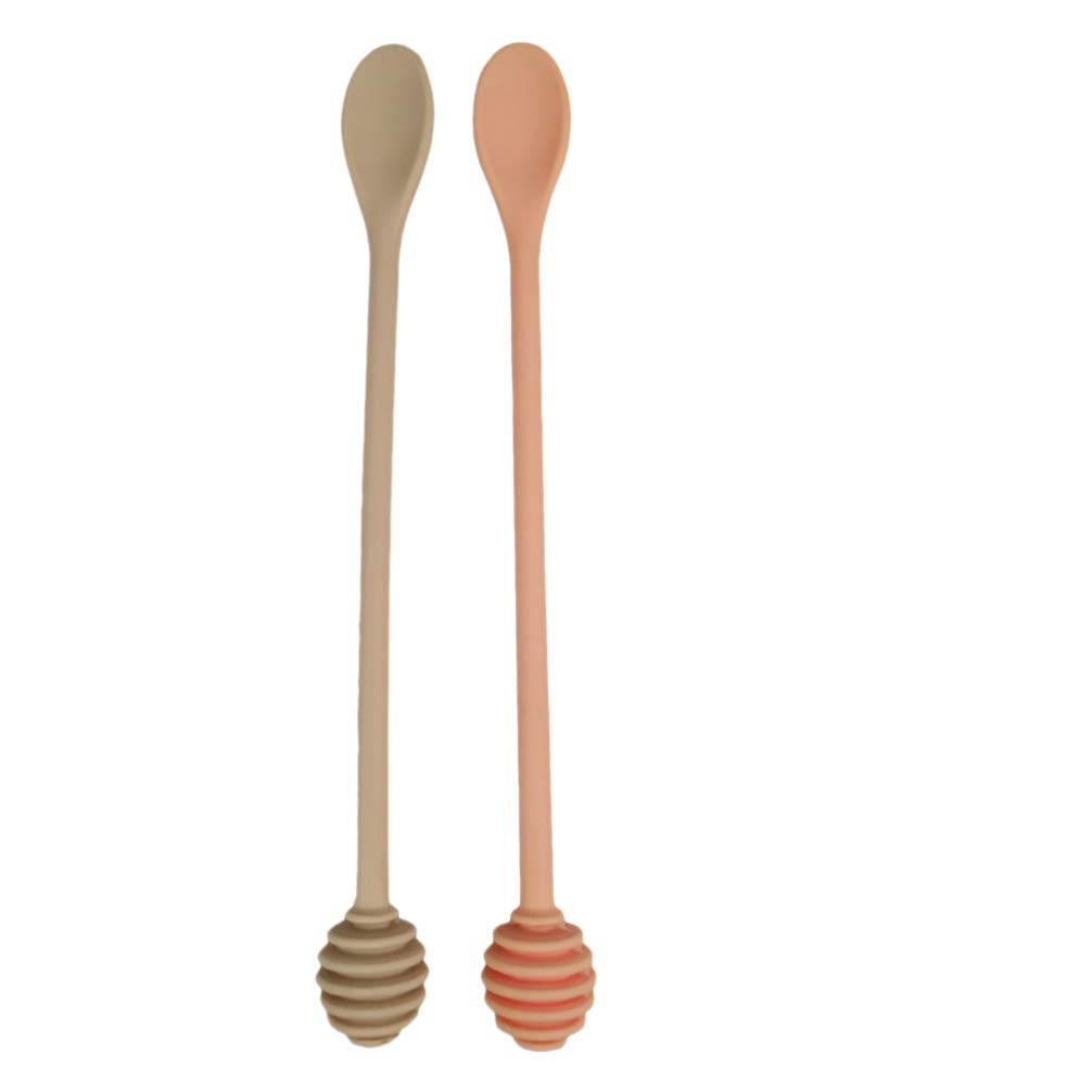 UPKOCH 2pcs Honeycomb Sticks Silicone Honey Dippers Honey Mixing Stick Long Handle Spoon for Honey Jar Random Color