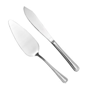 imeea wedding cake knife and server set - stainless steel cake cutters perfect for weddings and special occasions