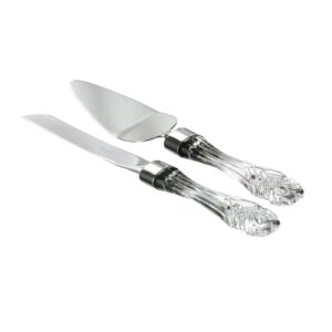 waterford crystal waterford cake knife & server set, 2 piece, silver
