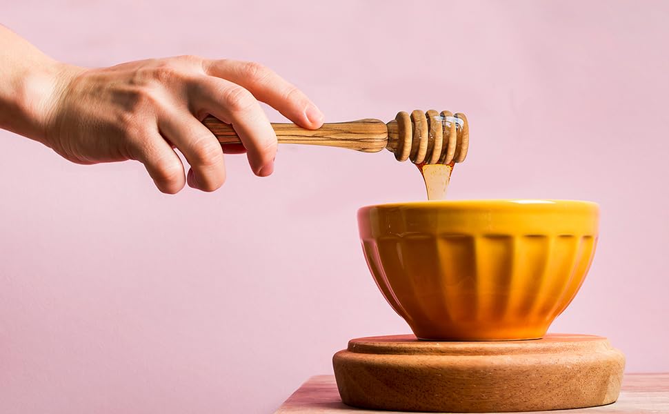 Olive Wood - Handmade Honey Holder/Honey Dipper made from Olive Wood in Bethlehem