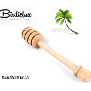 Birdielux Honey Dipper Stick Wooden Honey Mixing Stirrer Honey Spoon Honey Dispenser Cucharón de Miel Wedding Party Favor Gifts