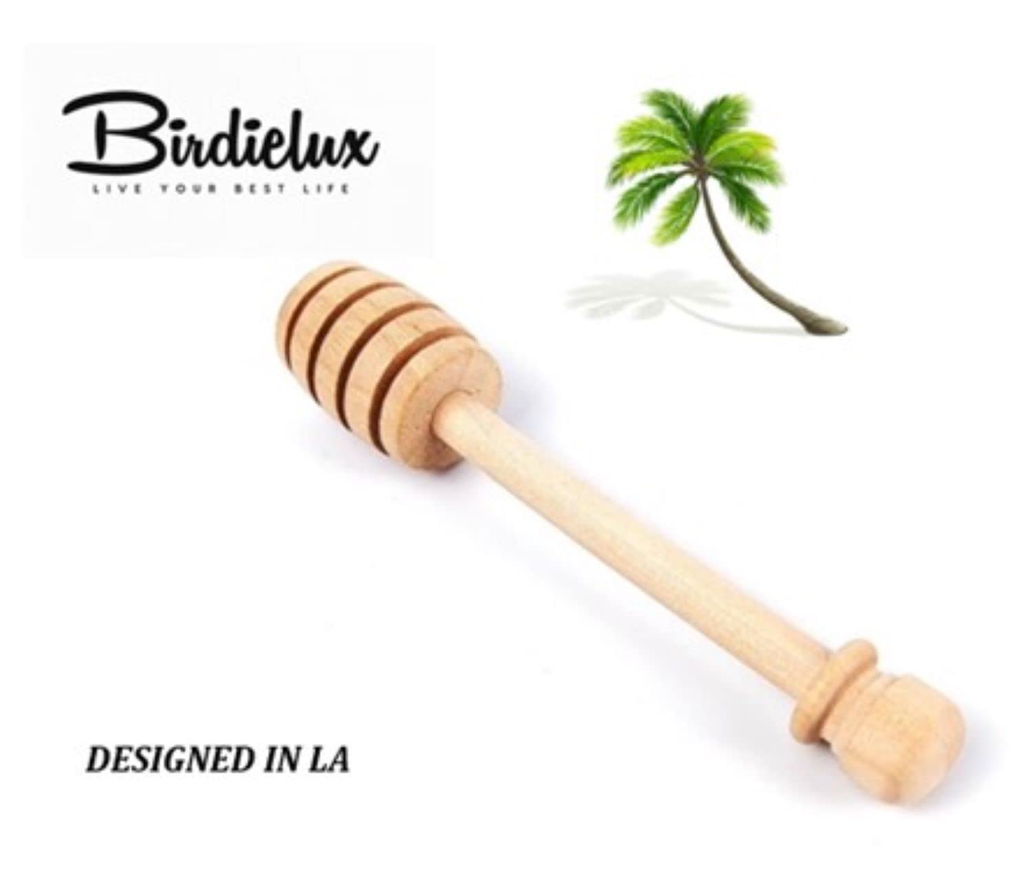 Birdielux Honey Dipper Stick Wooden Honey Mixing Stirrer Honey Spoon Honey Dispenser Cucharón de Miel Wedding Party Favor Gifts