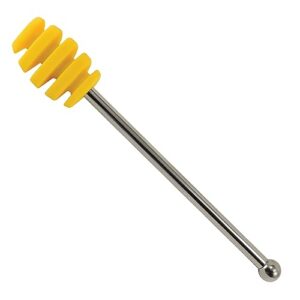r and m 4825 silicone honey dipper with stainless steel handle, yellow