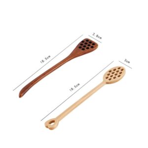 Honey Dipper Home Kitchen Stirrer Long Handle Wooden Drizzler Saver Spoon(Heart)