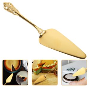 CALLARON Stainless Steel Cake Server Pie Server Cake Knife Pizza Cutters Scraper Tart Dessert Slicer Cake Silvery Serving Spatulas For Wedding Birthday Loaves Egg Butter Golden