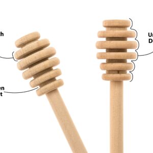 Honey Dipperz 6" Inches Long (16cm) Wooden Honey Dipper Drizzler Stirring Stick, Spoon Rod Muddler Dispense