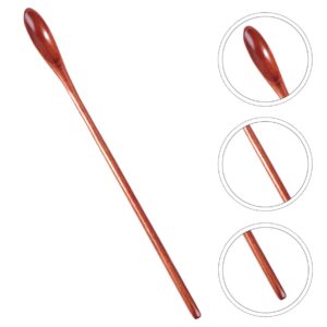 6 Pcs Thin Handle Mixing Spoon Honey Mixing Spoon Handle Wooden Spatula Wooden Honey Spoons Drink Spoons Dessert Wooden Spoon Yogurt Honey Wooden Honey Stirring Scoop Server Coffee