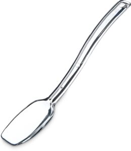 carlisle foodservice products plastic solid spoon, 9 inches, clear