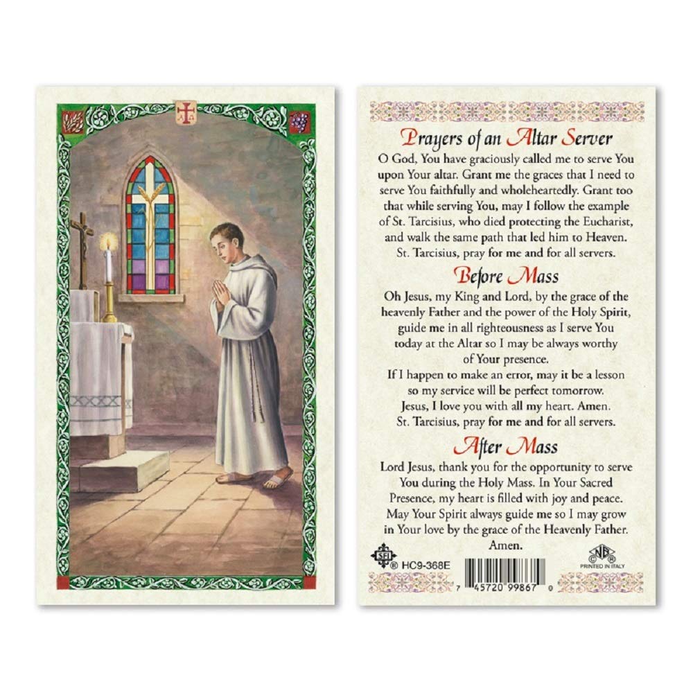 ALTAR SERVER - PRAYER TO ALTAR SERVER 25/PKG PRAYER CARDS, LAMINATED