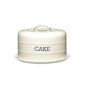 kitchencraft cake tin living nostalgia with lid 28,5x18cm, 28.5 x 18 cm, antique cream