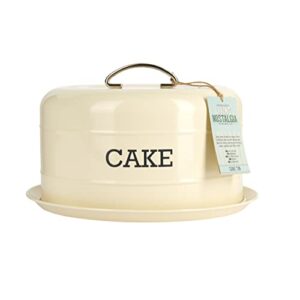 KitchenCraft Cake tin Living Nostalgia with lid 28,5x18cm, 28.5 x 18 cm, Antique Cream