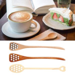 3Pcs Bionic Wood Honey Dipper 7" Mixing Spoon Sets with Long Handle Reusable Drinks Stirring Rod for Coffee Milk and Tea