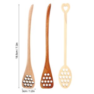 3Pcs Bionic Wood Honey Dipper 7" Mixing Spoon Sets with Long Handle Reusable Drinks Stirring Rod for Coffee Milk and Tea