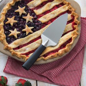 Rada Cutlery Pie Server and Ice Cream Scoop – Pie A ’La Mode Gift Set With Black Steel Resin Handles