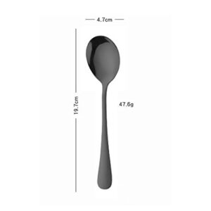 ARFUKA Salad Servers Salad Spoons and Fork Set Stainless Steel Serving Utensils for Salad Gravies or Pasta Rose Black