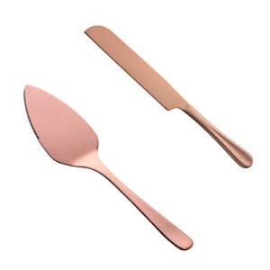 buyer star wedding cake pastry server set, 304 stainless steel rose gold spatula baking tool cake shovel butter knives for pie/pizza/cheese