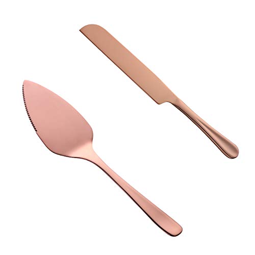 Buyer Star Wedding Cake Pastry Server Set, 304 Stainless Steel Rose Gold Spatula Baking Tool Cake Shovel Butter Knives For Pie/Pizza/Cheese