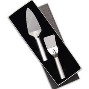 rada cutlery serving utensil gift 2 piece stainless steel set with aluminum made in the usa, silver handle