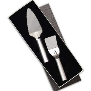 Rada Cutlery Serving Utensil Gift 2 Piece Stainless Steel Set With Aluminum Made in the USA, Silver Handle