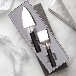 Rada Cutlery Serving Utensil Gift 2 Piece Stainless Steel Set With Aluminum Made in the USA, Silver Handle