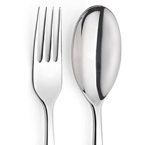 Thomas P501348 2-Piece Kitchen Dining Serving Cutlery Set, Stainless Steel, Includes Large Fork and Spoon, Easy Grip Handles, Ideal for Serving Salad, Pasta, Vegetables, Sharing Dishes
