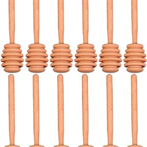 Creative Hobbies® 6 Inch Wood Honey Dipper Stick Server for Honey Jar Dispense Drizzle Honey New | Pack of 12