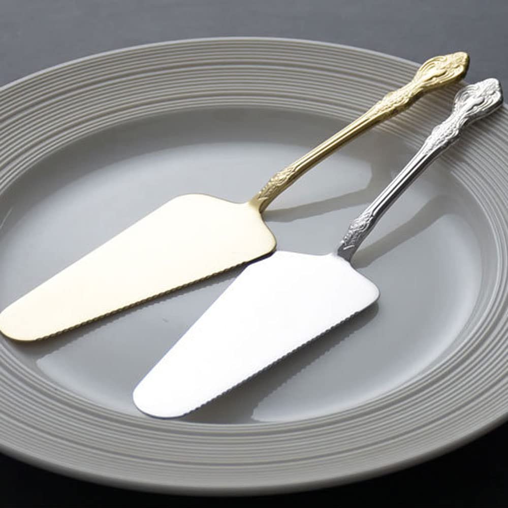 Mcles Stainless Steel Dessert Server Spatula, Cake Pie Pastry Server Pack Of 2,Pie Spatula Cake Server Spatula Luxurious Pie Server Spatula for Pizza,Cheese, Gold and Silver Cake Shovel