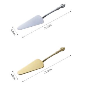 Mcles Stainless Steel Dessert Server Spatula, Cake Pie Pastry Server Pack Of 2,Pie Spatula Cake Server Spatula Luxurious Pie Server Spatula for Pizza,Cheese, Gold and Silver Cake Shovel