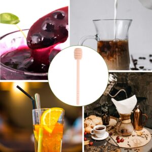 DOITOOL 12Pcs bee stick honey server honey scoop chocolate stirrers honey twirler honey chocolate stirring spoons honey stirring rod honey ladle teaspoon Wooden portable to rotate