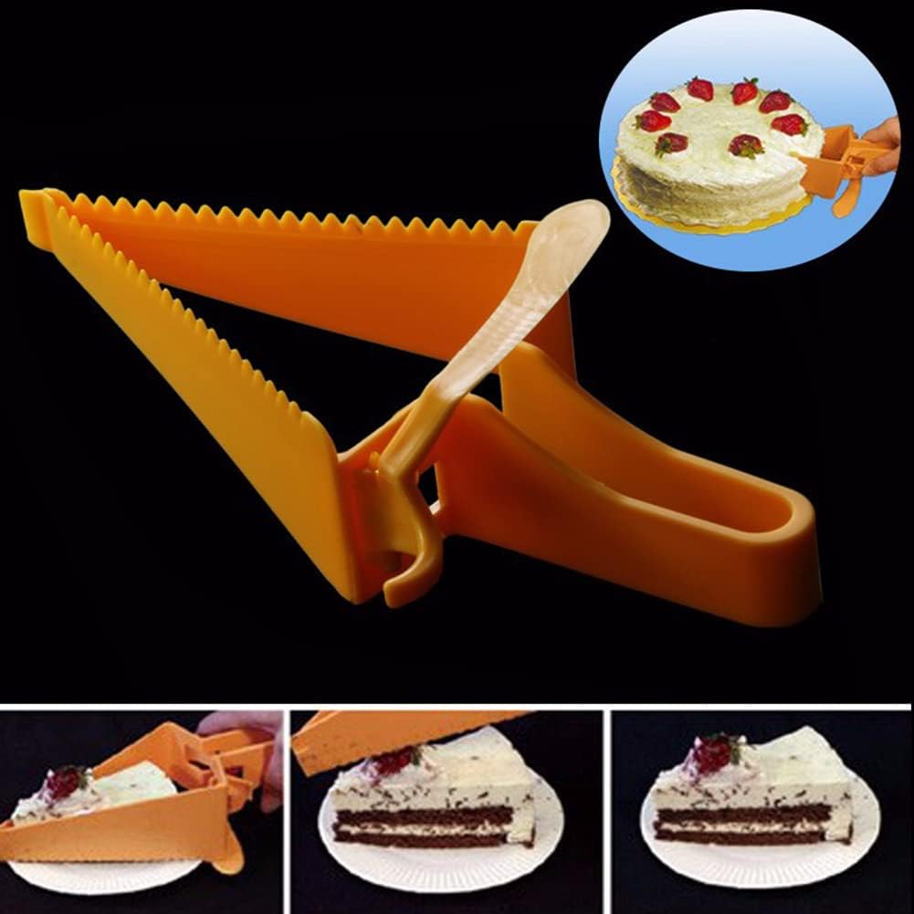 HERCHR Cake Slicer Cutter, Plastic Cake Server Pie Knife Cake Lifter Tools Cake Knife Cake Pie Cutting Guider for Cakes, Pie, Desserts and Pizza