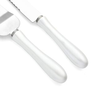 Pearl White Cake Kinfe and Server Pie Pastry Serving Set