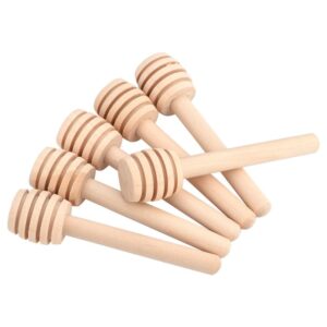 50Pcs Wooden Honey Dipper Sticks, Stirring Stick Server for Honey Jar Dispense Drizzle Honey(8cm)