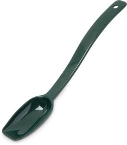 carlisle foodservice products plastic solid spoon, 9 inches, green