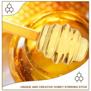 Kichvoe Honey Dipper Glass Honey Stick Honey Spoon Dipper Stick Honey Jam Syrup Stirring Wand Honey Server Spoon for Honey Pot Jar Containers Honey Dispenser