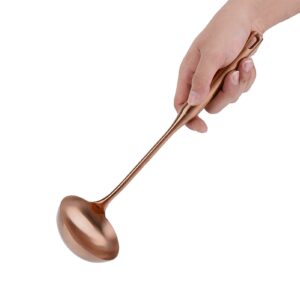 Stainless Steel Ladle Spoon Kitchen Turner, Big Soup Ladle Useful Kitchen Turner Cooking Tool Utensil Tool (Soup Ladle-Rose Gold)