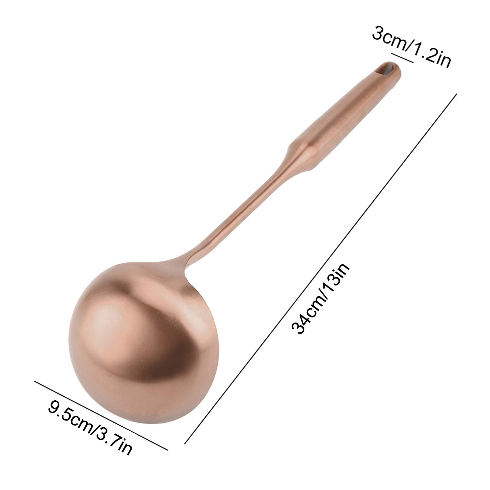 Stainless Steel Ladle Spoon Kitchen Turner, Big Soup Ladle Useful Kitchen Turner Cooking Tool Utensil Tool (Soup Ladle-Rose Gold)