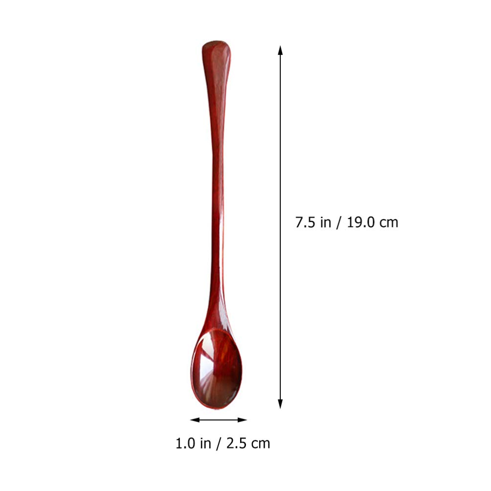 DOITOOL 2pcs Wooden Honey Spoons Long Tea Spoons Natural Wood Honey Stirring Spoon Coffee Cocktail Stirrer Spoons Swizzle Sticks Jam Spoon for Home Kitchen