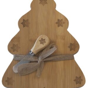 Christmas Tree Charcuterie Board Set with Cheese Knife Cutting Board Made From Natural Sustainably Sourced Bamboo