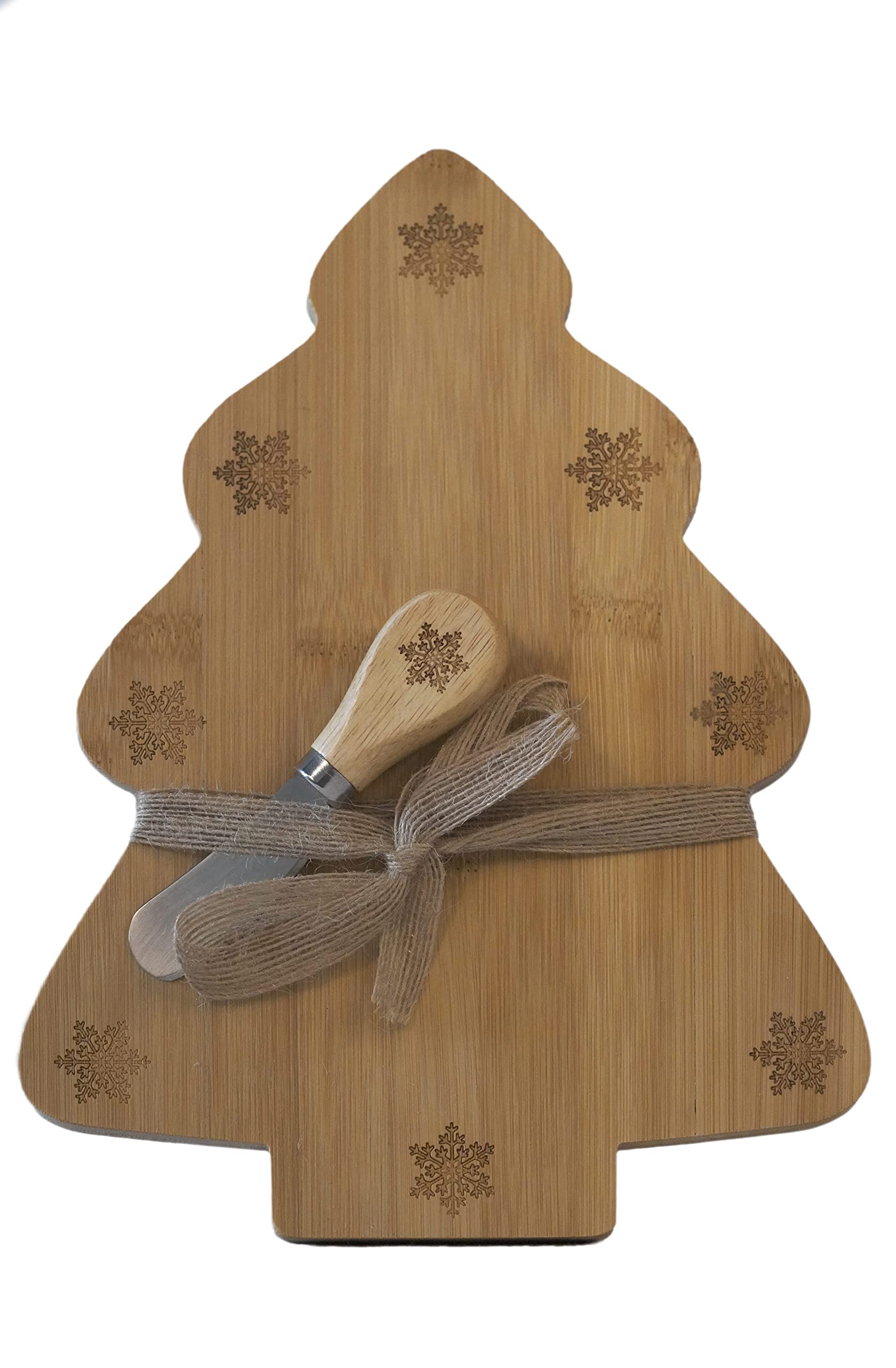 Christmas Tree Charcuterie Board Set with Cheese Knife Cutting Board Made From Natural Sustainably Sourced Bamboo