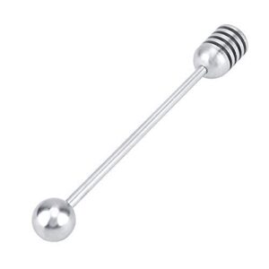 Honey and Syrup Dipper Stick Server Honey Spoon Stainless Steel Honey Dipper Stirrer Spoon Mixing Stick Tool Serve Solid for Honey Pot Jar Containers Silver