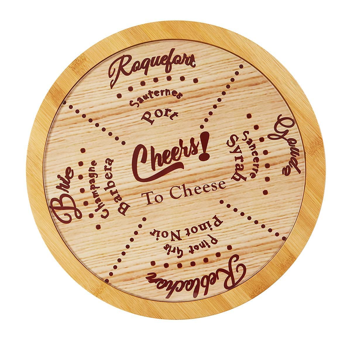 Lazy Susan Cheese Board with Cutlery Premium Bamboo Turntable Charcuterie Board - Unique Rotating Cheese Wine Pairing Platter Gift Set