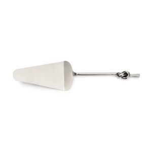 abbott collection silver cake server with knot handle, 12 inches l