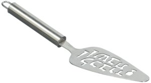 rite lite kws-3-h stainless steel shabbat stamped server cake server, silver serving spatula for cakes, pies, brownies, lasagna, with hebrew text design