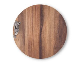 vagabond house rabbit wood cheese/bar board round acacia hardwood cheese/serving board 10 inch diameter .75 inch tall
