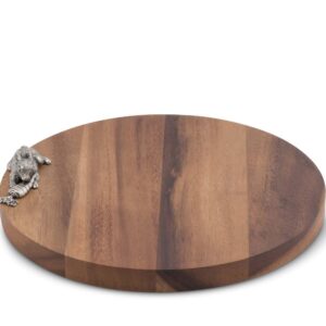 Vagabond House Rabbit Wood Cheese/Bar Board Round Acacia Hardwood Cheese/Serving Board 10 inch Diameter .75 inch Tall