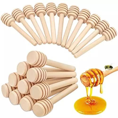 24 Pcs Honey Dipper Sticks, 3 inch Mini Wooden Honeycomb Stick (24 PCS)